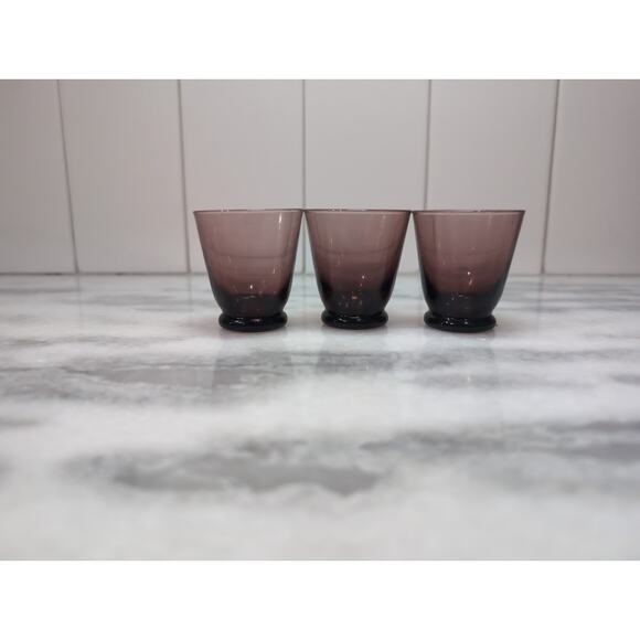 Toscany Shot Glasses Set of 3,‎ Handcrafted Neapolitan Purple Vintage Amethyst - Picture 4 of 9